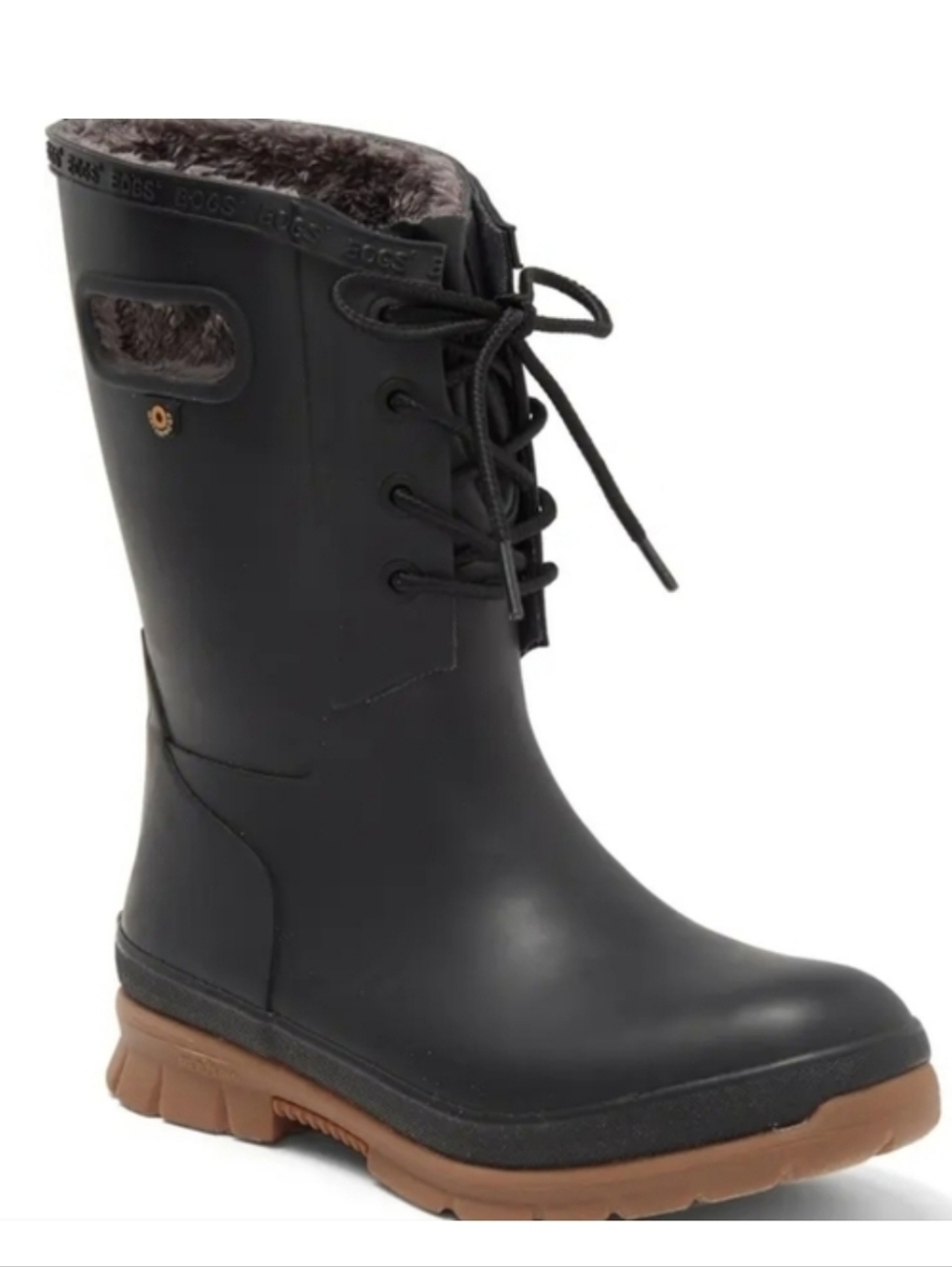 NEW! BOGS Amanda Faux Shearling Lined Waterproof Rubber Boot 6.